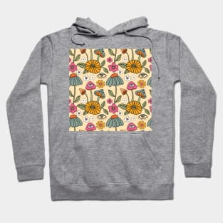 Trippy Groovy Mushroom Weird 60s 70s Floral Pattern Hoodie